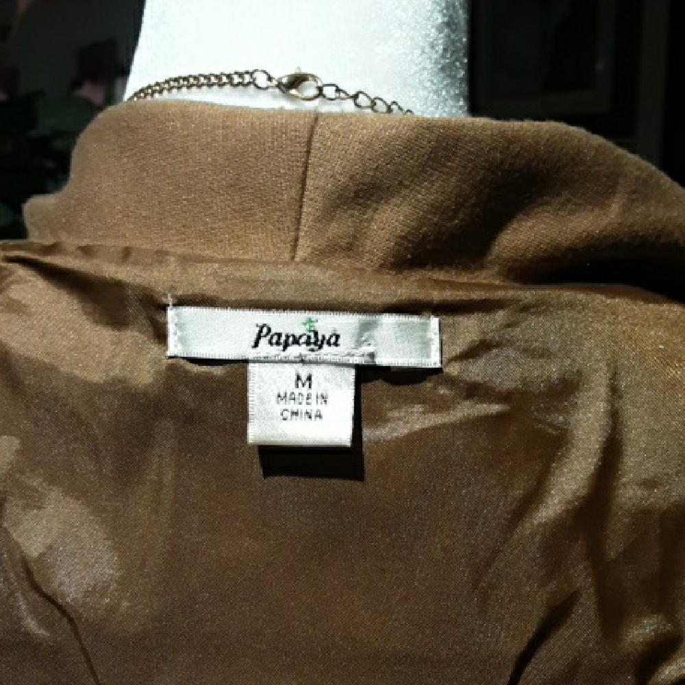 Papaya Camel Brown Women's Blazer Vintage - Picture 7 of 12